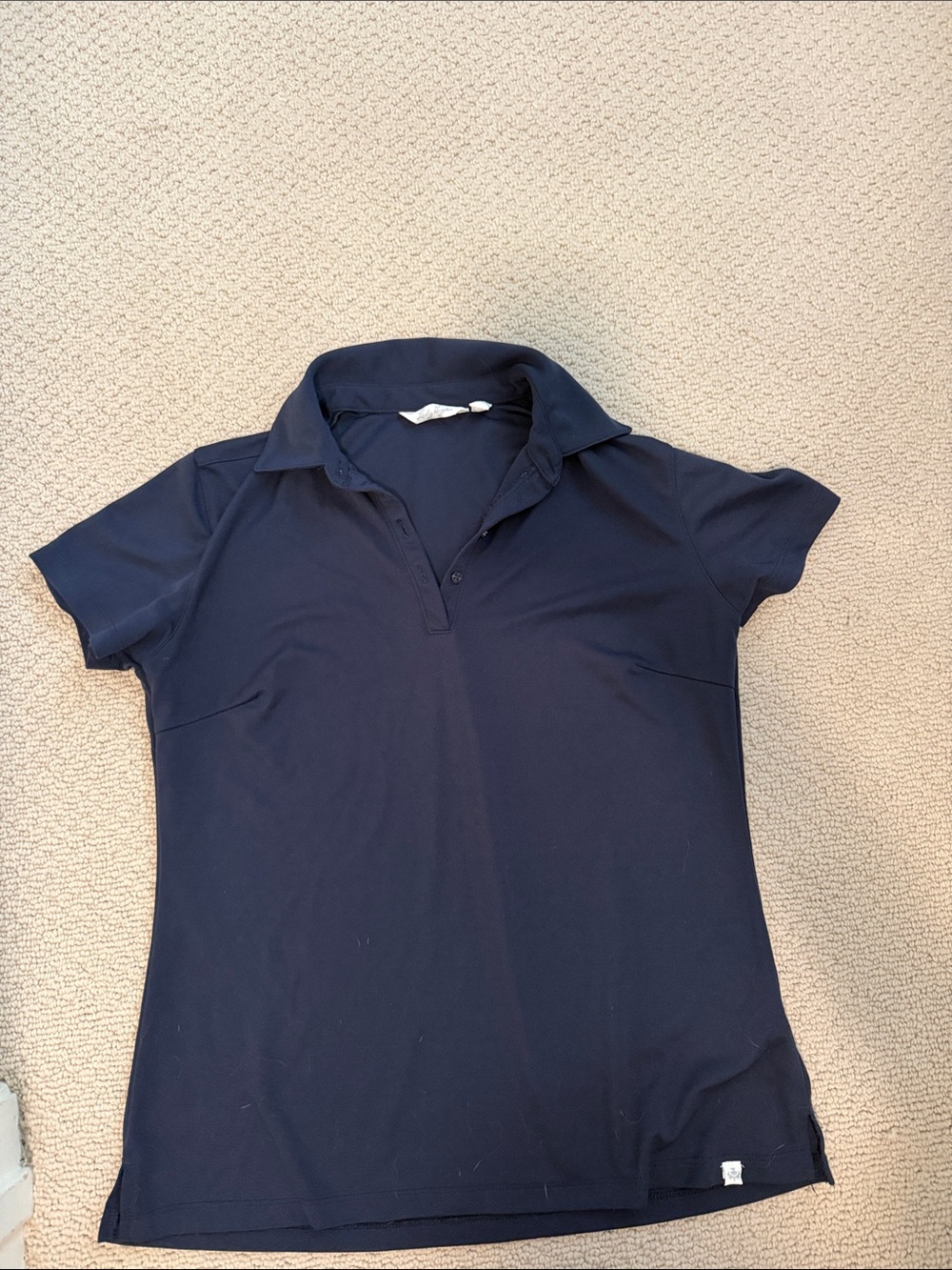 Lady Hagen Navy Short-Sleeve Button-Down Polo Shirt